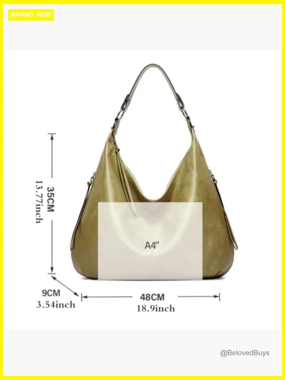 Slouchy Hobo Shoulder Bag Top Handle Tote Soft PU Leather Medium